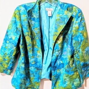Kim Rogers Blue and Green Women's Blazer